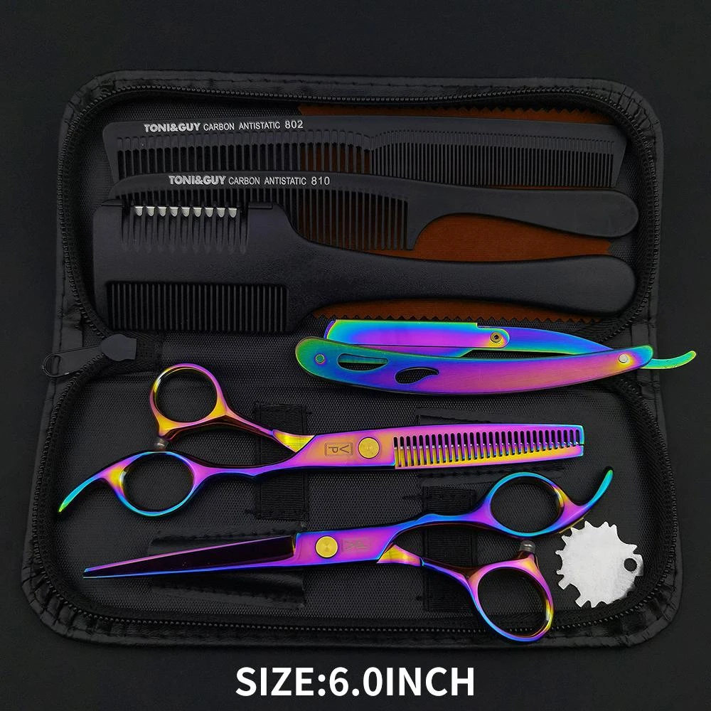 מספריים למספרה סט מספריים 5.5 6.0 מספרה מספריים ליופי שיער חיתוך שיער דליל כלי סלון